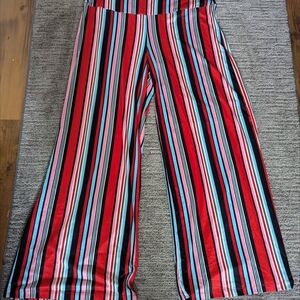 NWOT Plus Size Striped Super Soft Wide-Leg Pants